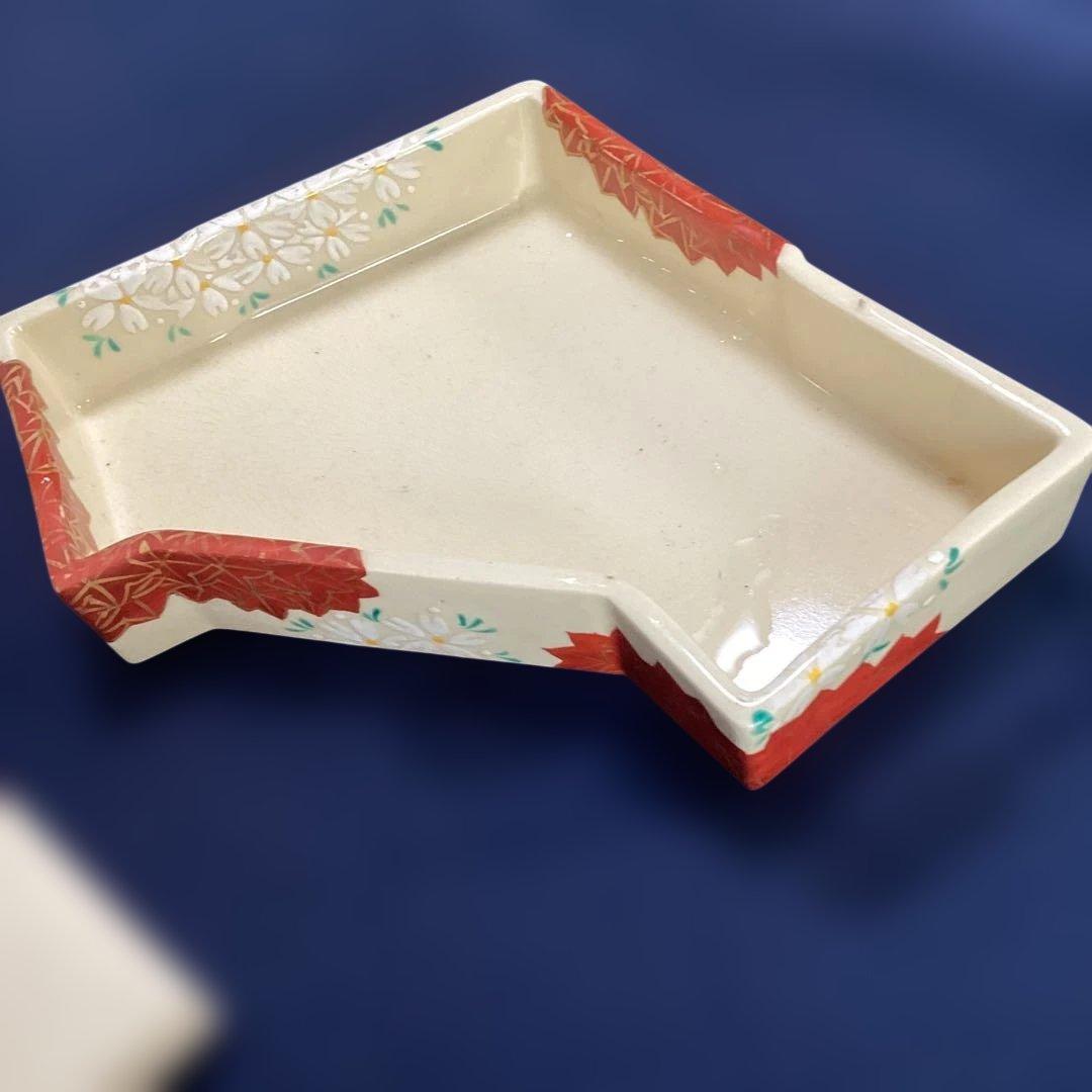 京焼雲錦菱形蓋物　　1客　新品未使用　平安松斎作