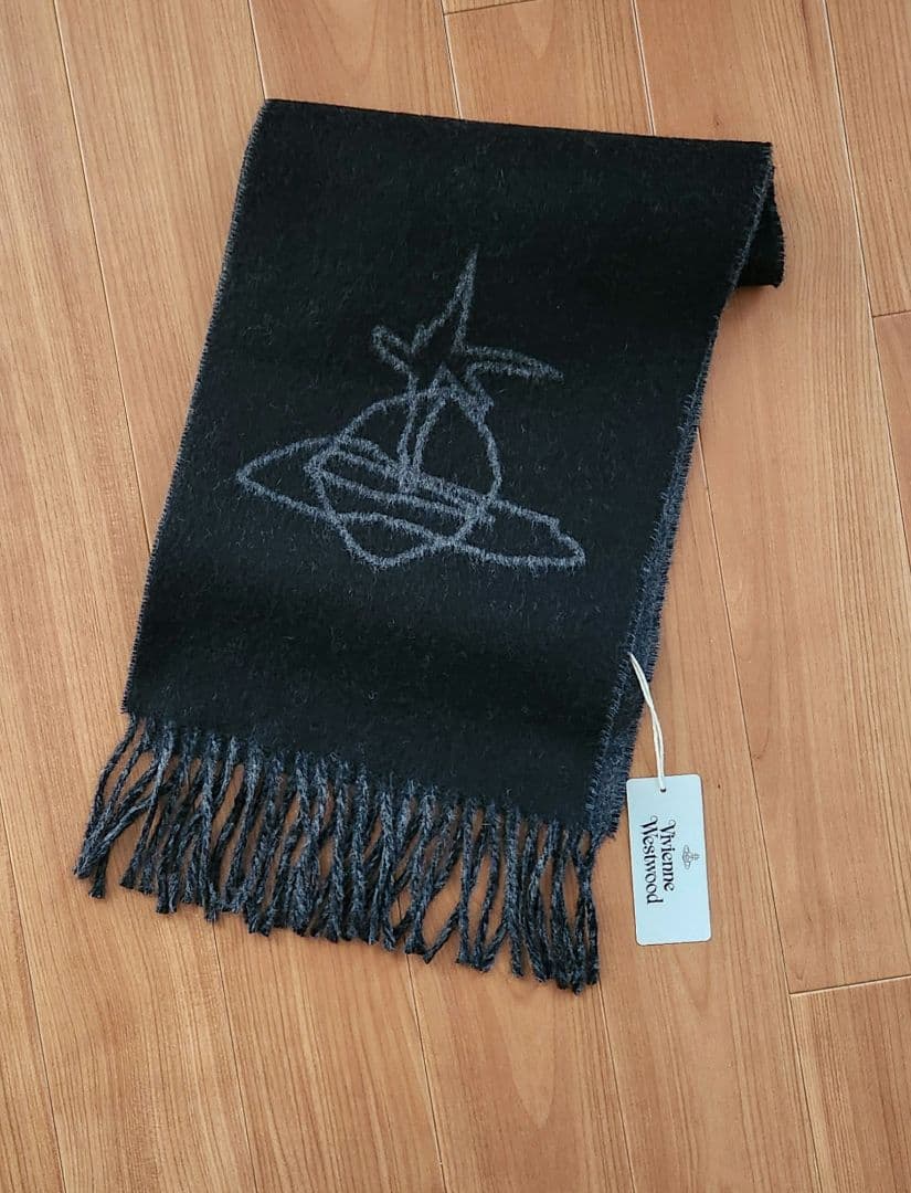 Vivienne Westwood マフラー　ブラック×グレー