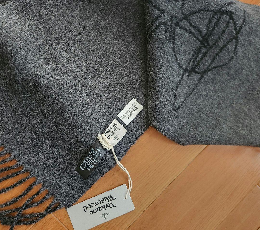 Vivienne Westwood マフラー　ブラック×グレー