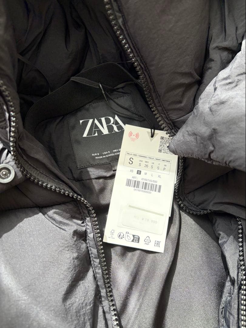 新品未使用ZARA フード付きロングダウンコート