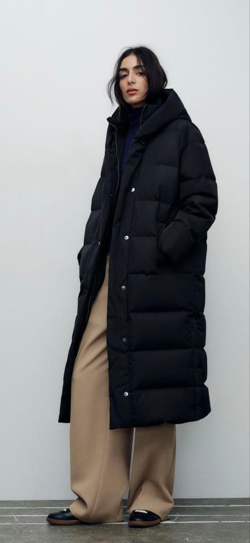 新品未使用ZARA フード付きロングダウンコート