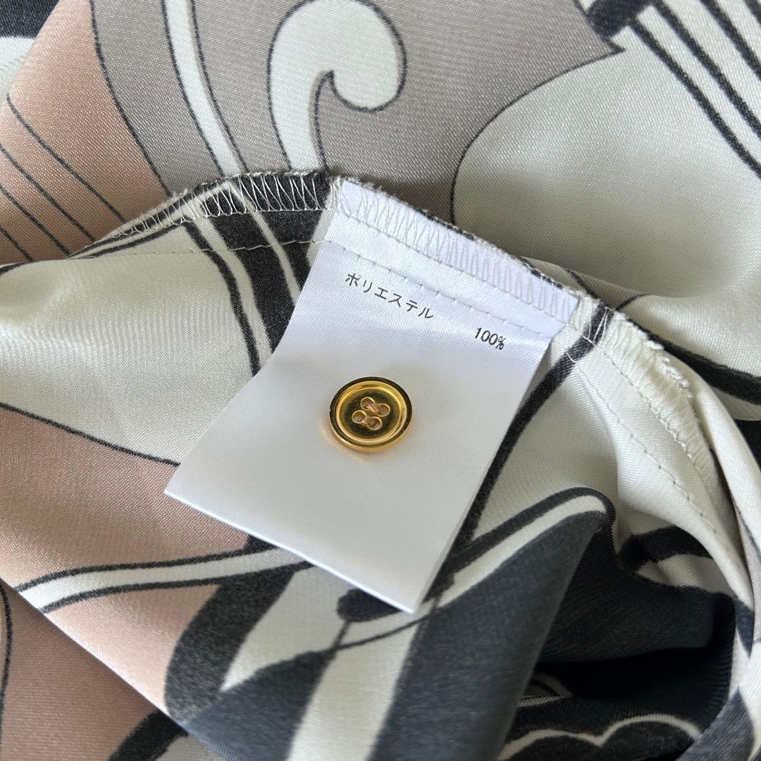 グレースクラス グレースコンチネンタル JAZZプリントドレス 36 総柄 金釦