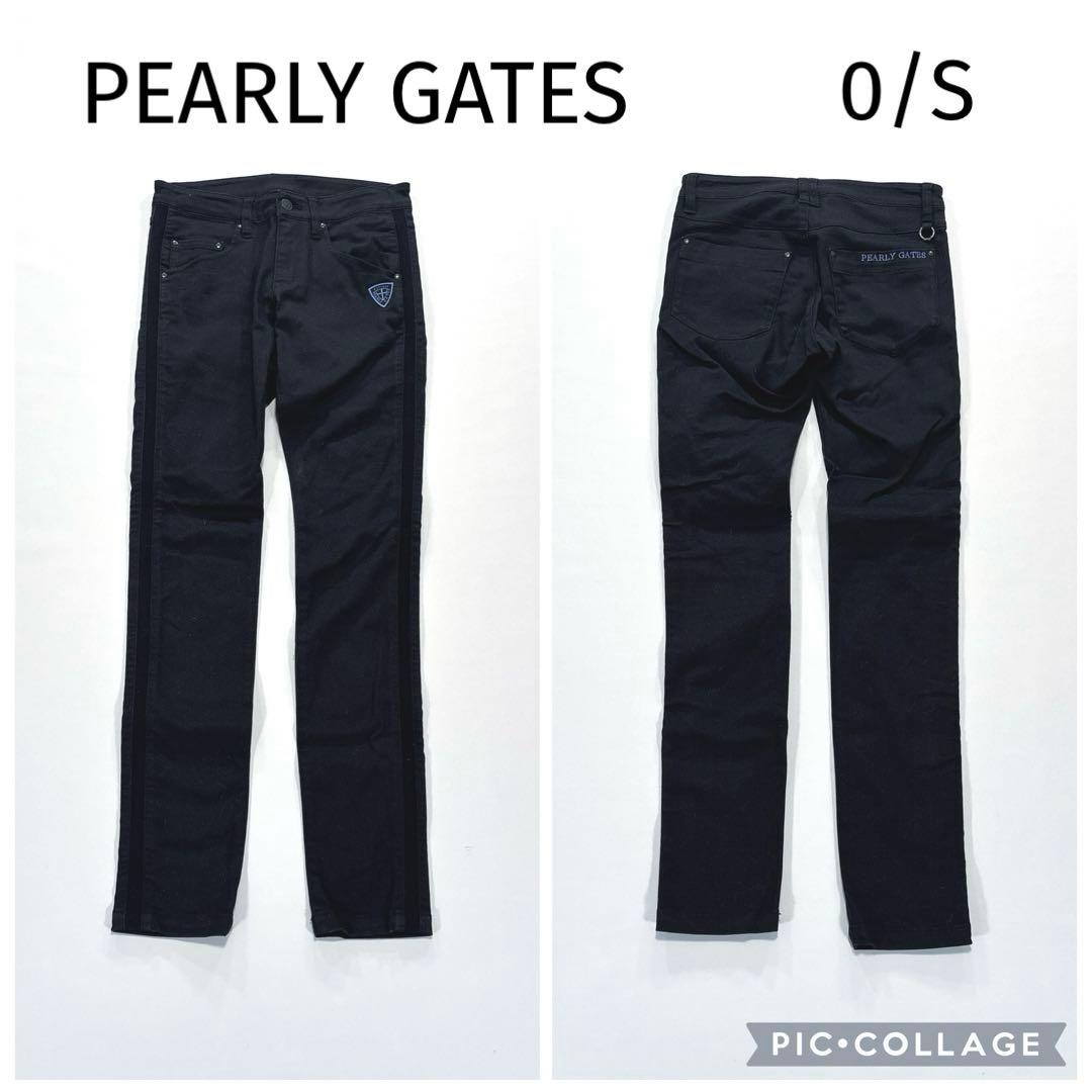 パーリーゲイツ　0/S ロングパンツ　ブラック　サイドラインゴム　通年