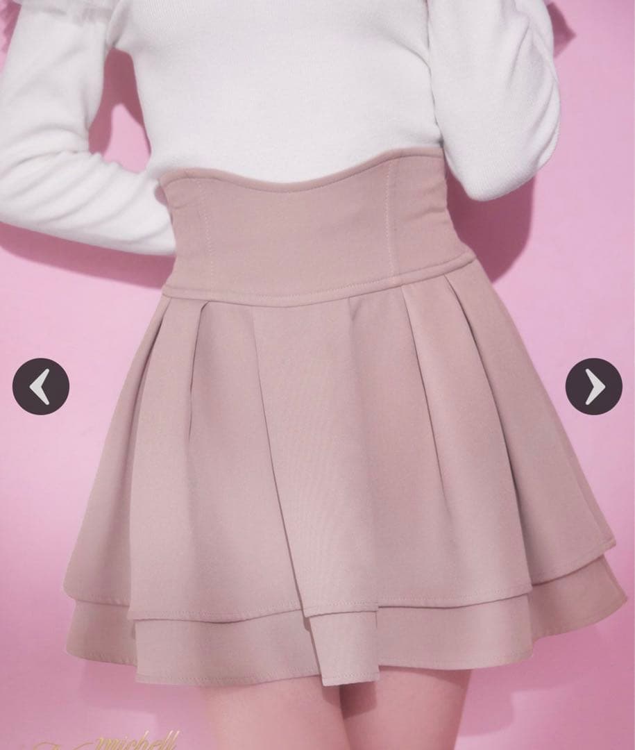 新品未使用　ミシェルマカロン　ミニスカート　くすみピンクMサイズ