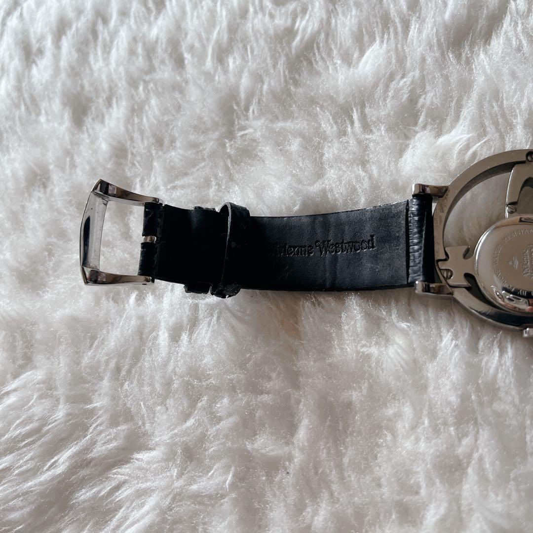 ヴィヴィアンウエストウッド　サークルオーブ　腕時計　レザーバンド　ブラック