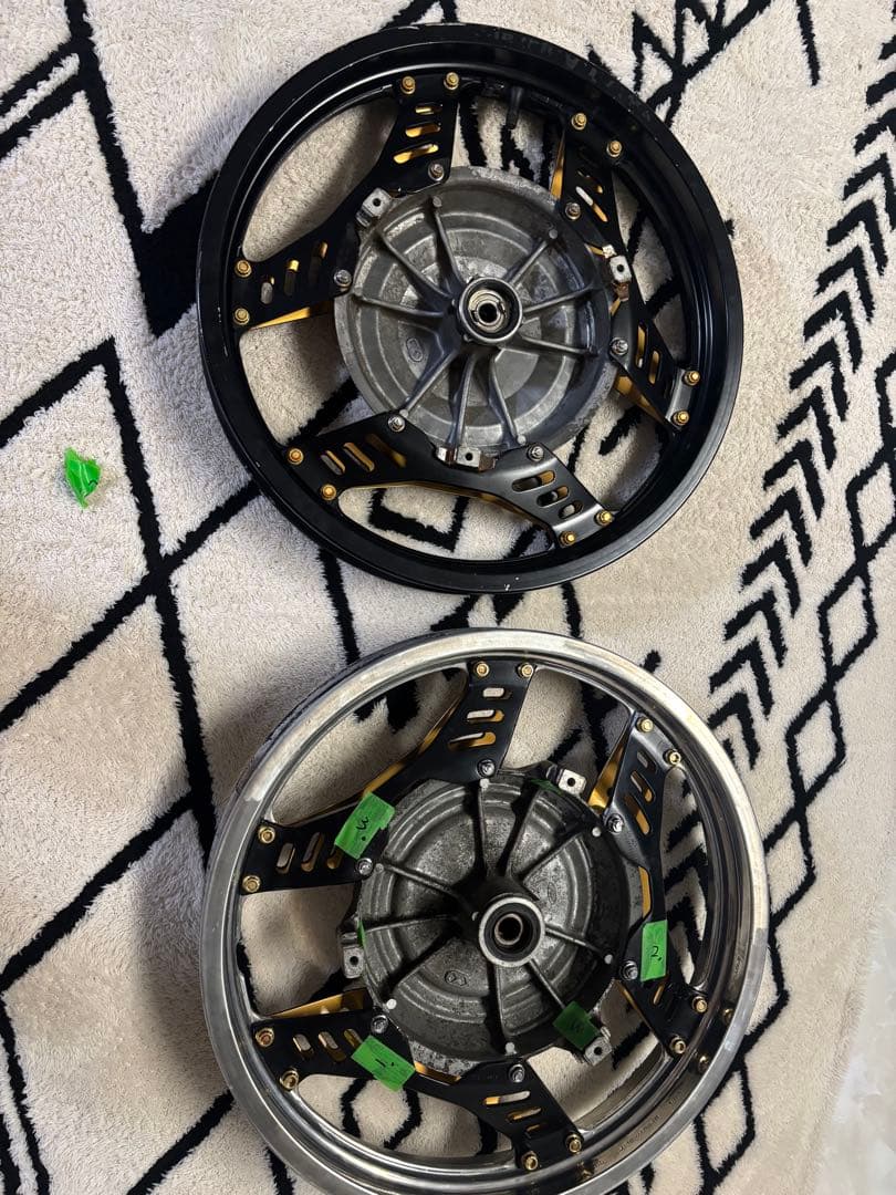 cbx400f 前後ホイールリメイクホイール　製造年月日一致　当時物　HONDA