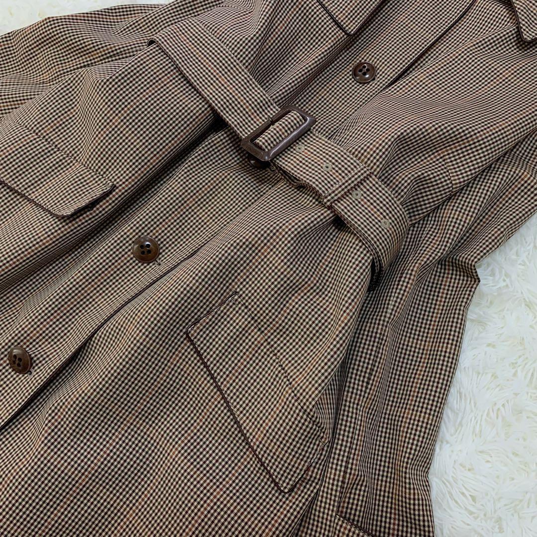 大きいサイズ 23区 ライナー付き ガンクラブ チェック トレンチコート ベルト