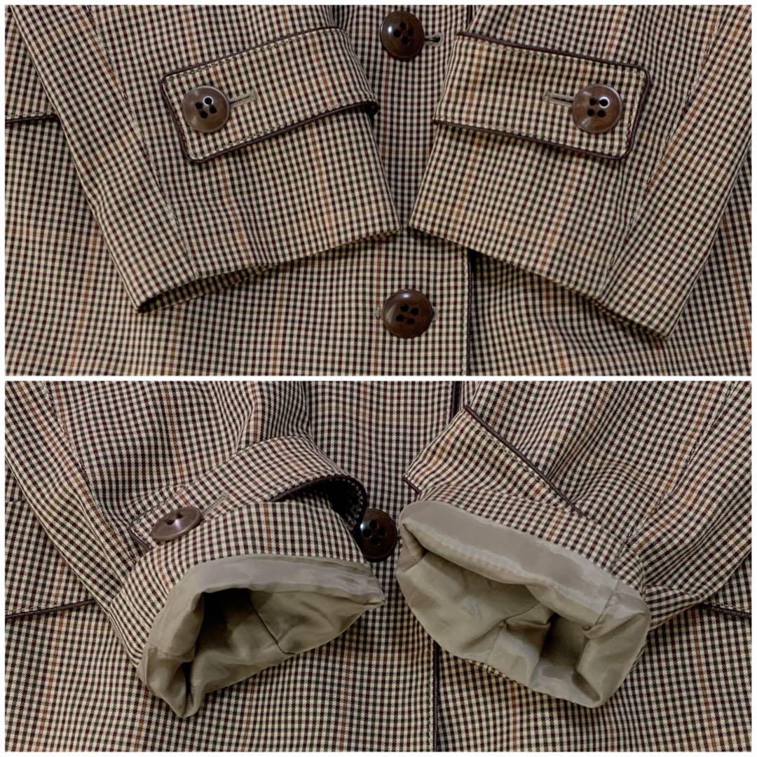 大きいサイズ 23区 ライナー付き ガンクラブ チェック トレンチコート ベルト