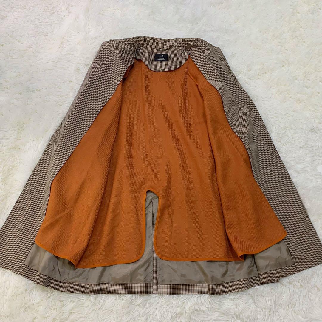 大きいサイズ 23区 ライナー付き ガンクラブ チェック トレンチコート ベルト