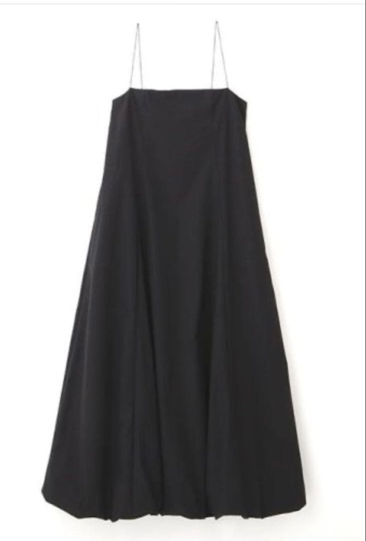 ブラックキャミソールロングワンピース