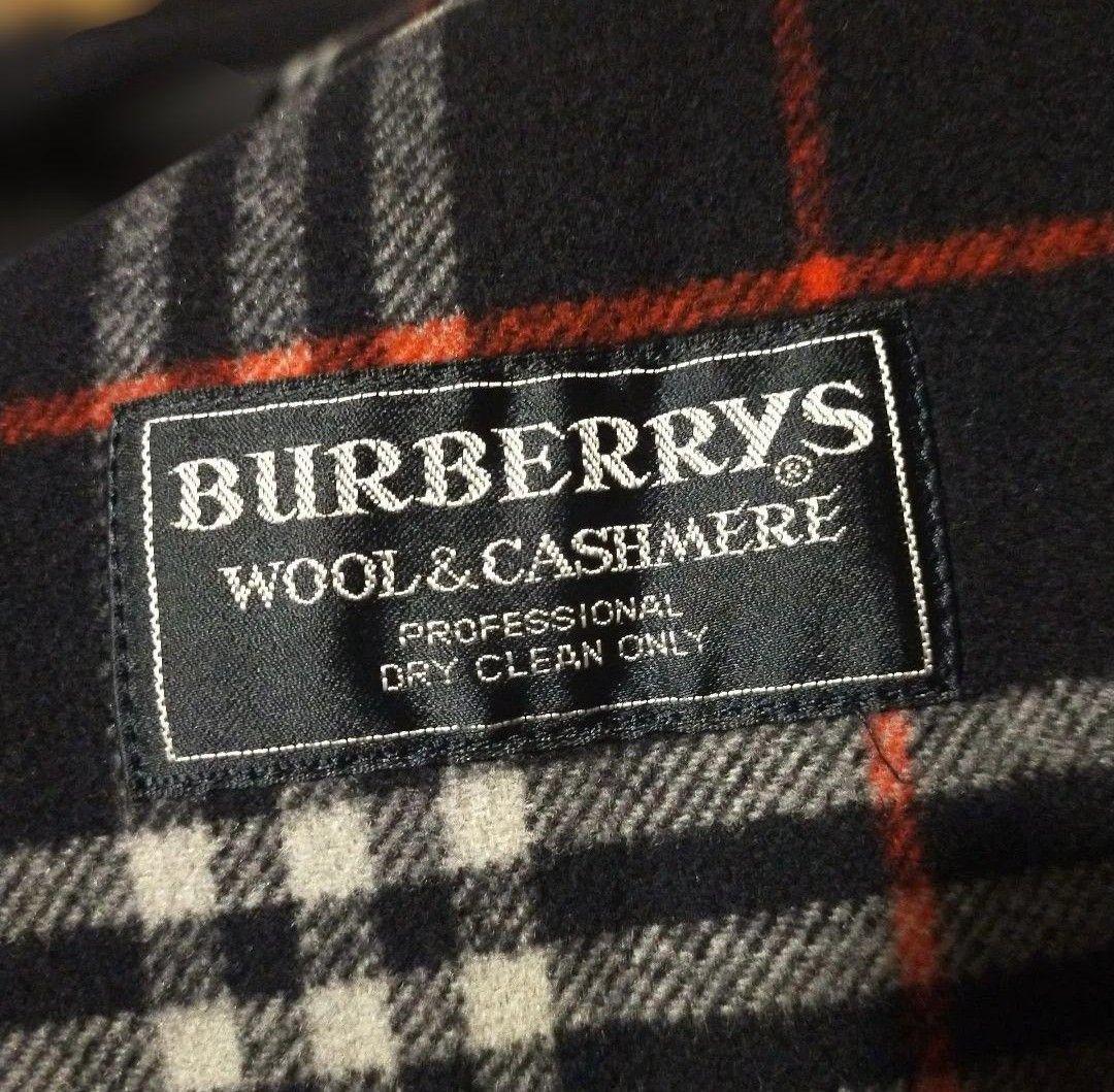 美品90年代　Burberrys’ネイビーウールコートカシミヤ入り　M大きめ