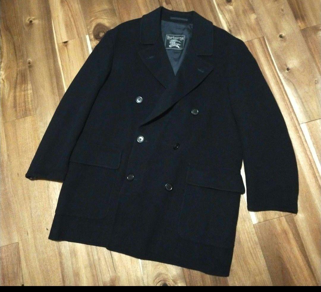 美品90年代　Burberrys’ネイビーウールコートカシミヤ入り　M大きめ