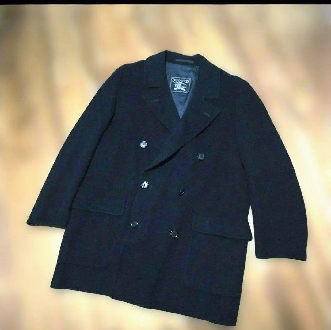 美品90年代　Burberrys’ネイビーウールコートカシミヤ入り　M大きめ