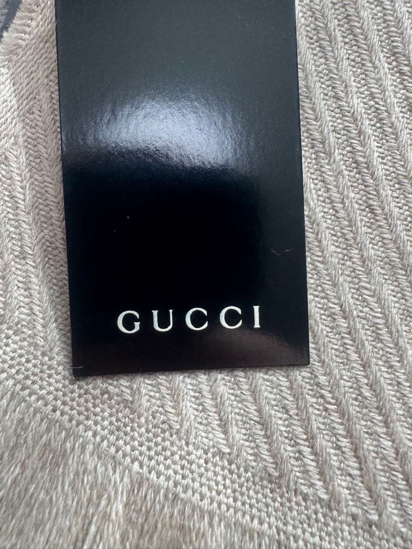GUCCI ストライプ チェック マフラー 35x180cm