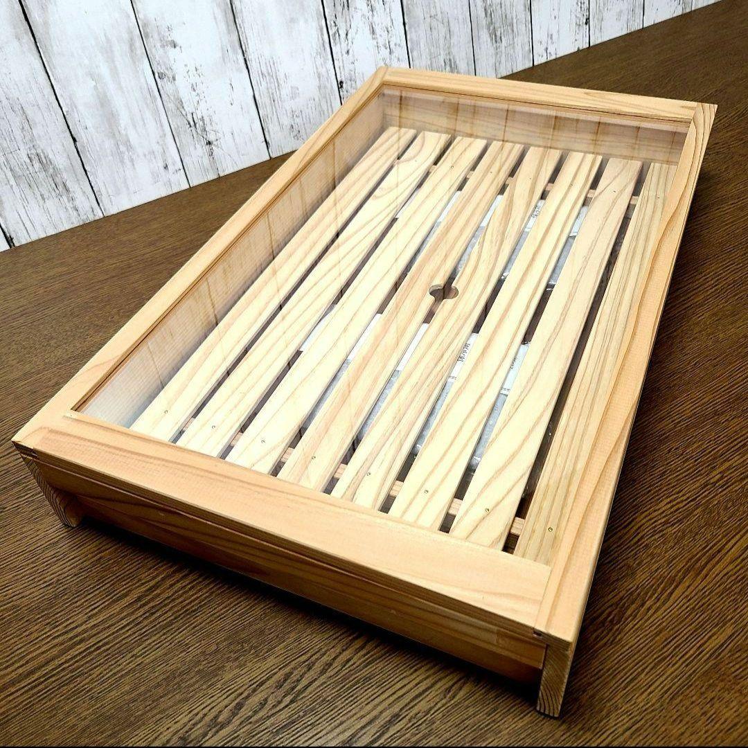 No1435【保冷剤付き】 寿司ネタケース ネタ箱　目皿・アクリル蓋付【手作り】