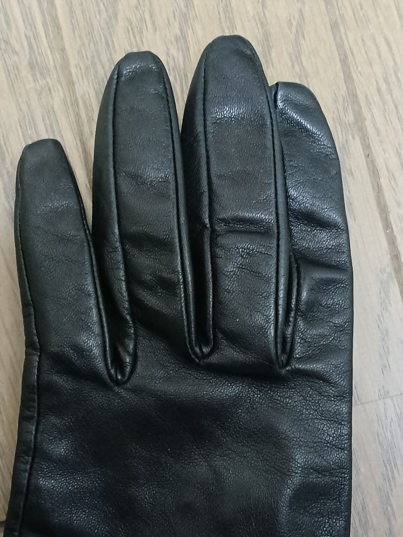 PORTOLANO ブラック レザーロンググローブ