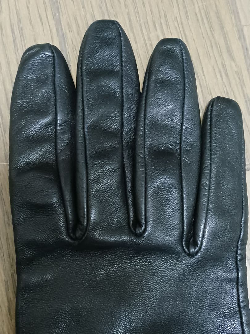 PORTOLANO ブラック レザーロンググローブ