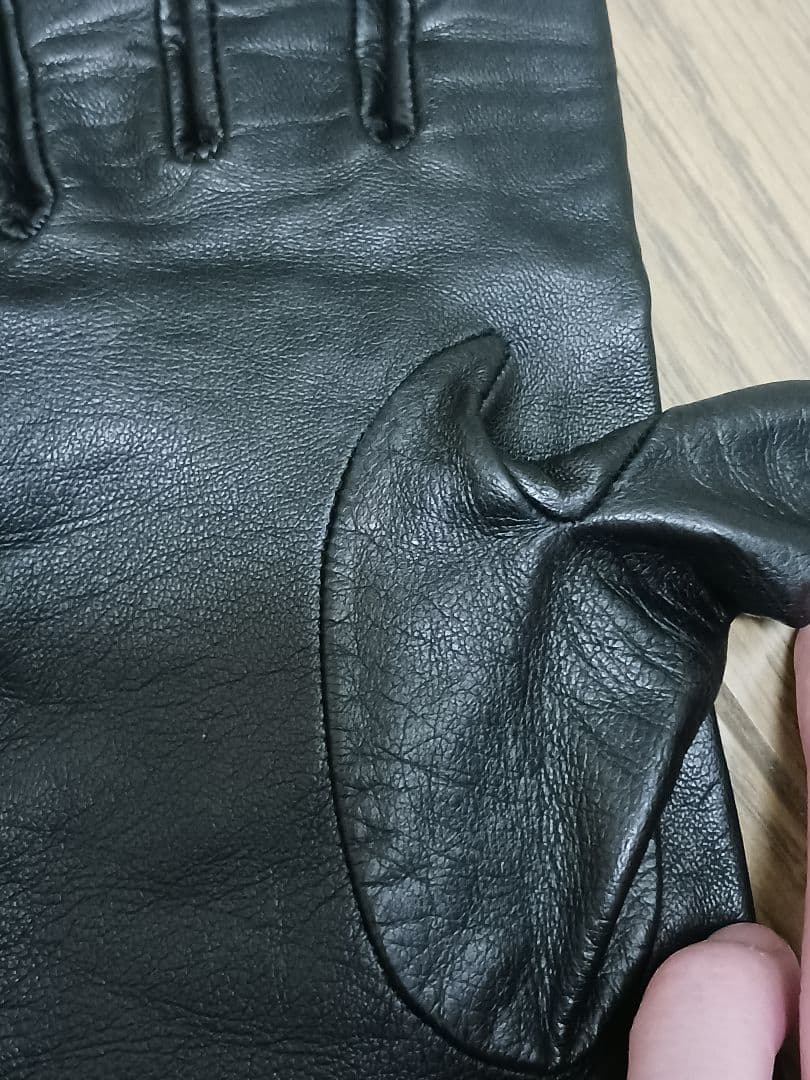 PORTOLANO ブラック レザーロンググローブ