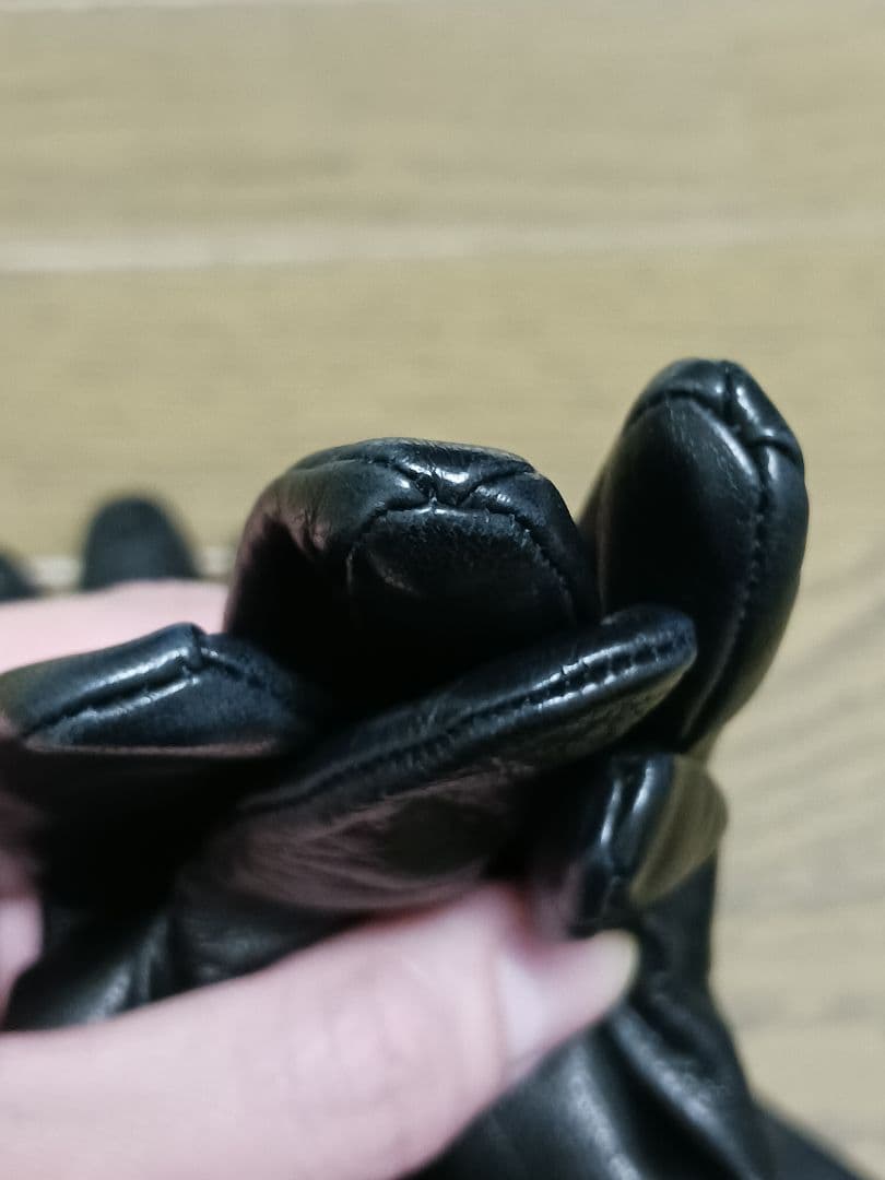 PORTOLANO ブラック レザーロンググローブ