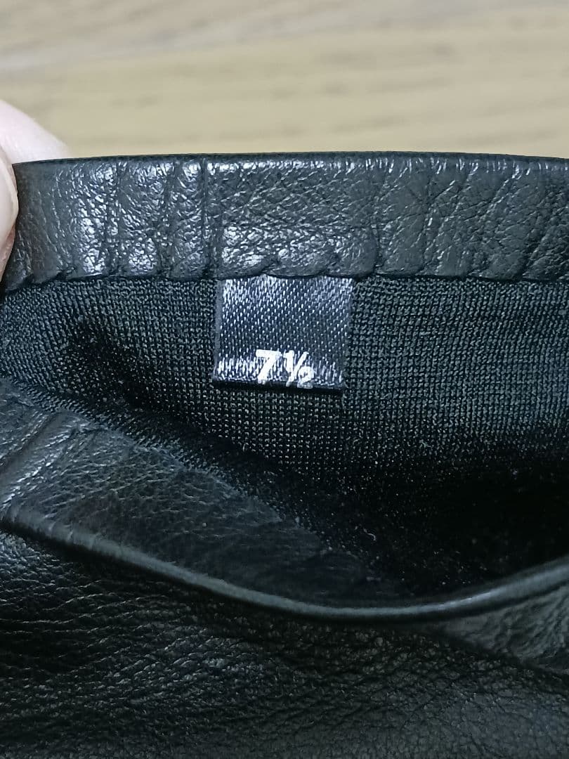 PORTOLANO ブラック レザーロンググローブ