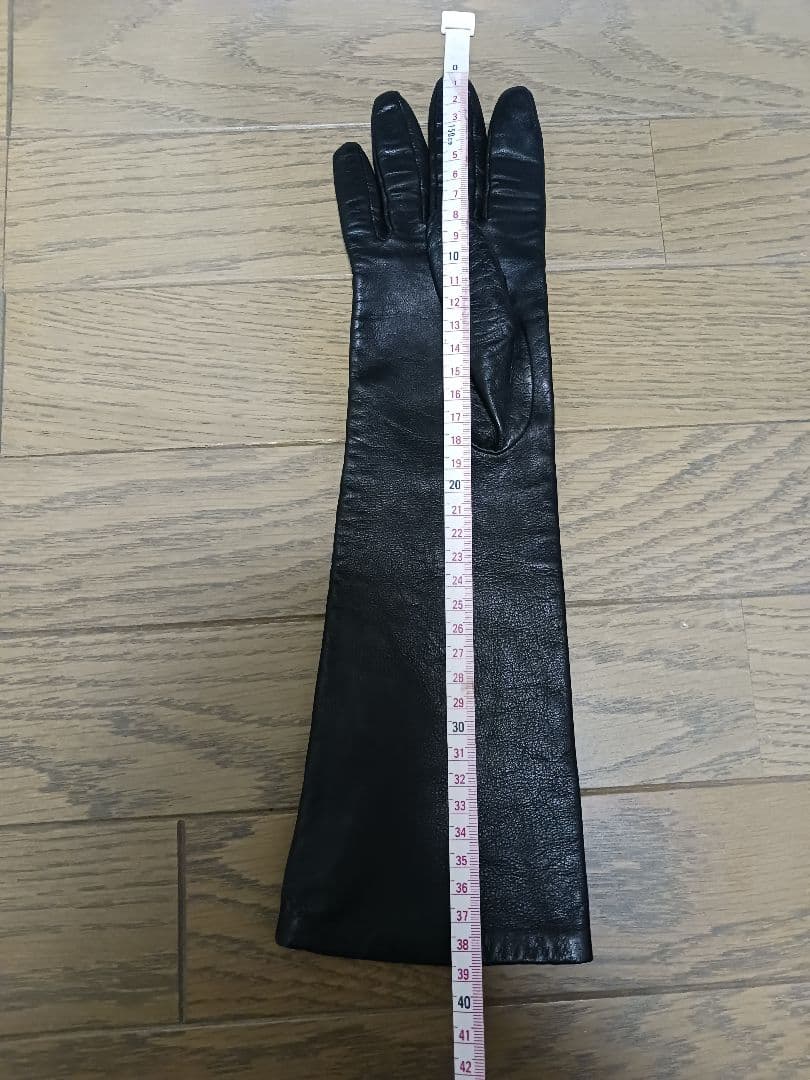 PORTOLANO ブラック レザーロンググローブ