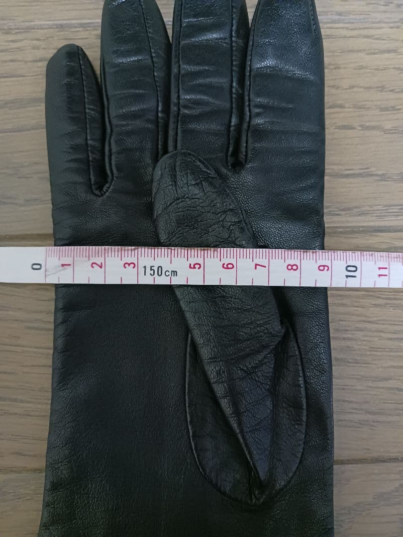 PORTOLANO ブラック レザーロンググローブ
