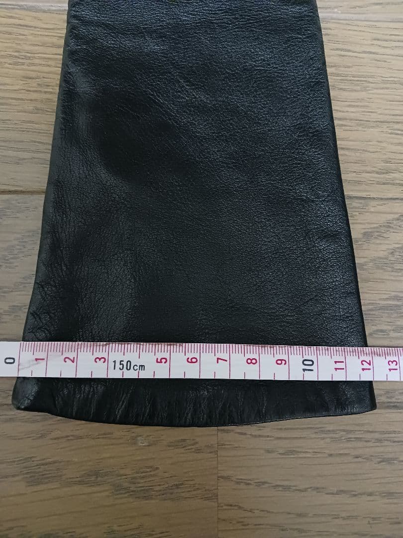 PORTOLANO ブラック レザーロンググローブ