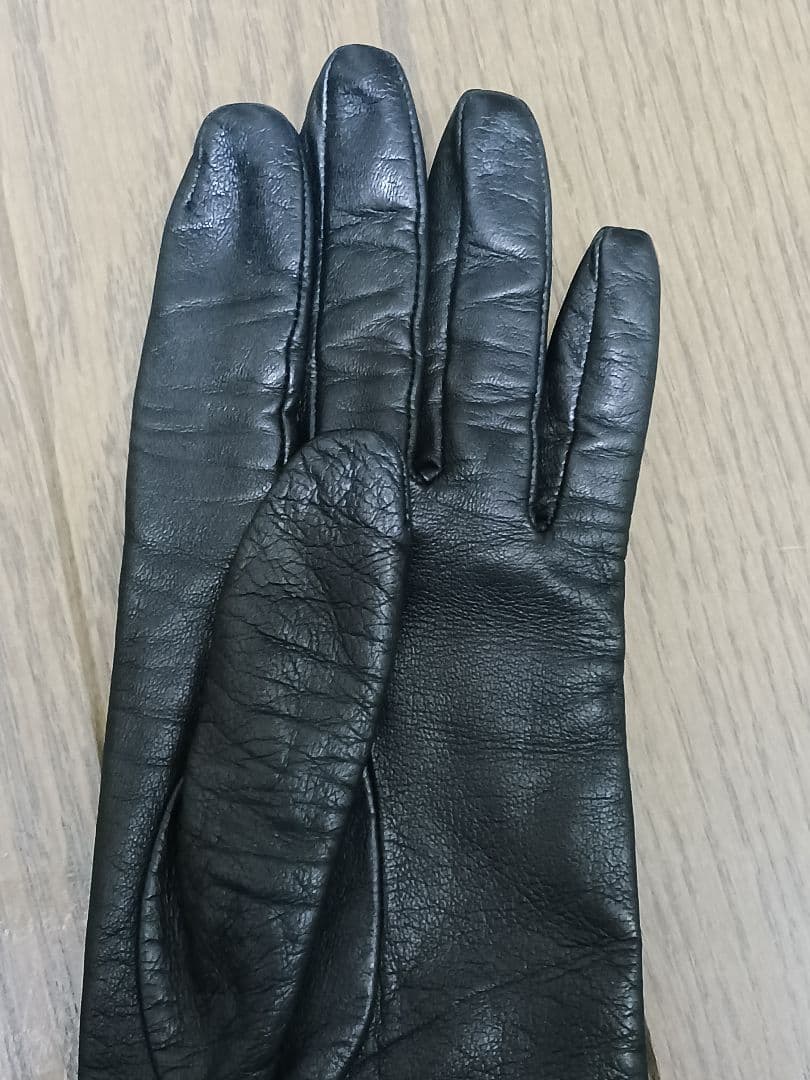 PORTOLANO ブラック レザーロンググローブ