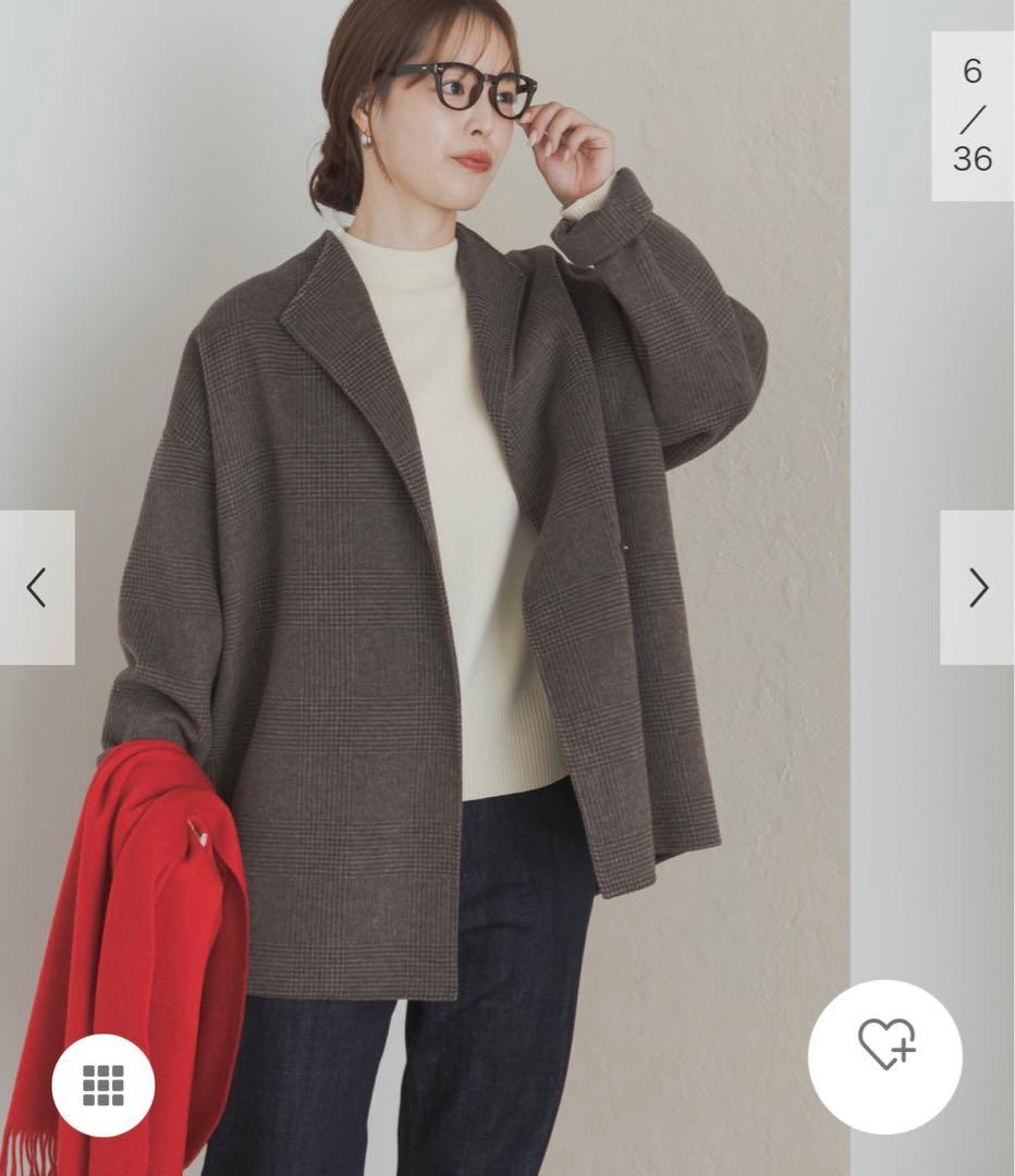 新品タグ付◆ BROWNCHECK DOORS ウールリバーミドルガウンコート