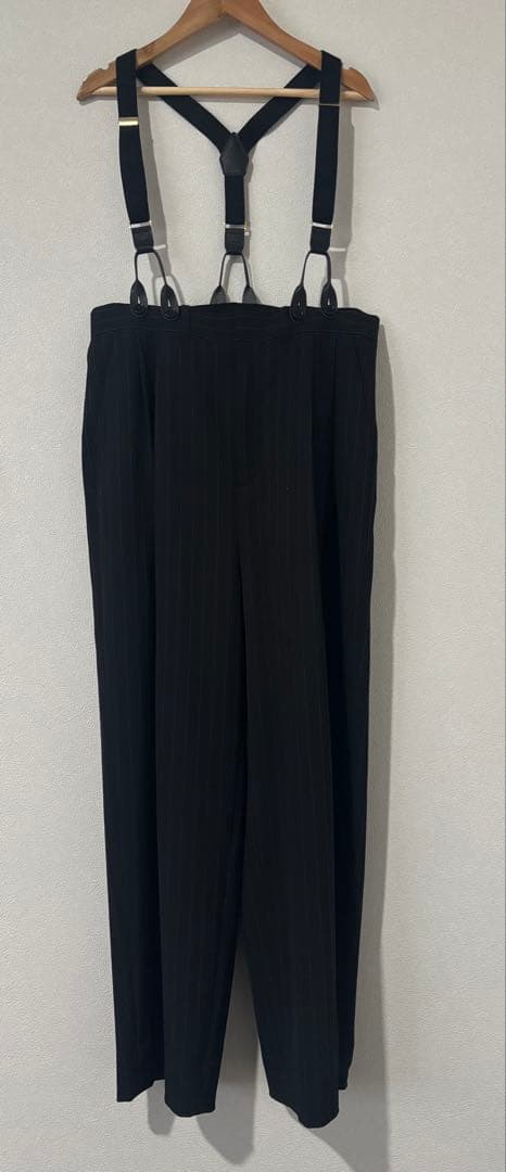 curensology ストライプサスペンダーパンツ