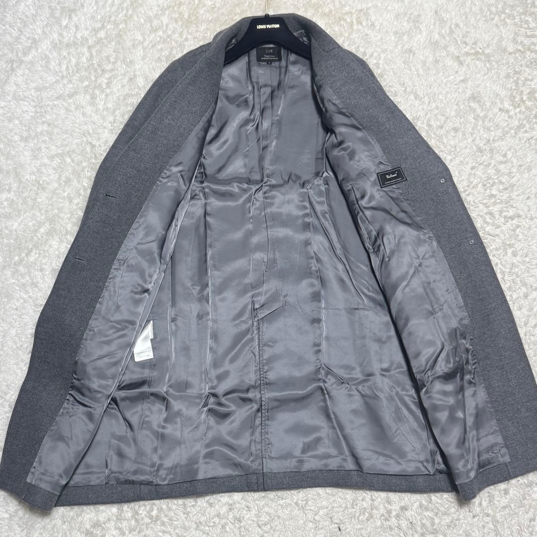 希少 大きめサイズ 23区 チェスターコート グレー ウール bellandi