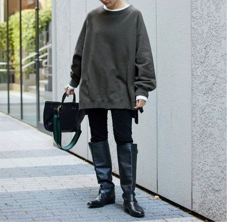 新品未使用 FRAMeWORKラグランポンチョスエット ブラック