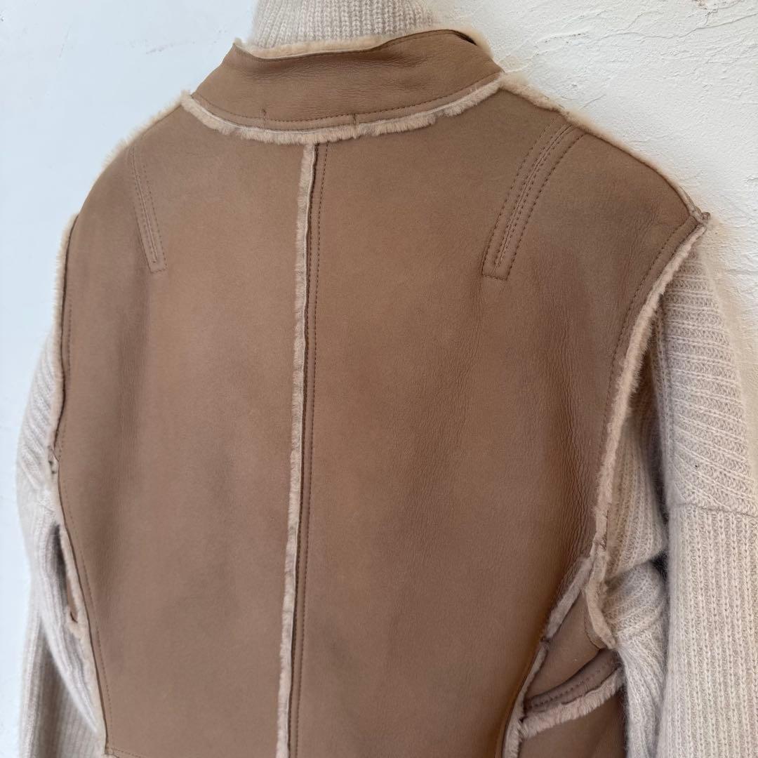 SALE❣️羊革シープスキン　ロングジレベスト　ダブルフェイス