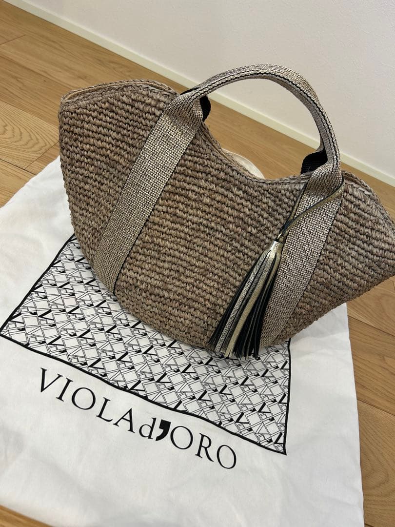 美品　ヴィオラドーロ　かごバッグ