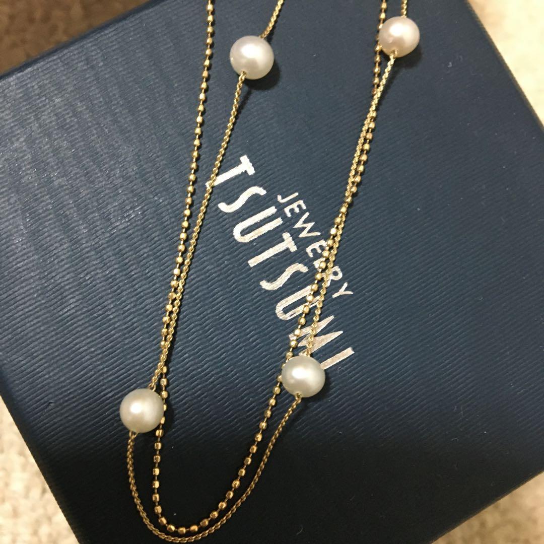 ジュエリーツツミ　色はゴールドです❣️イエローゴールドk10パールネックレス