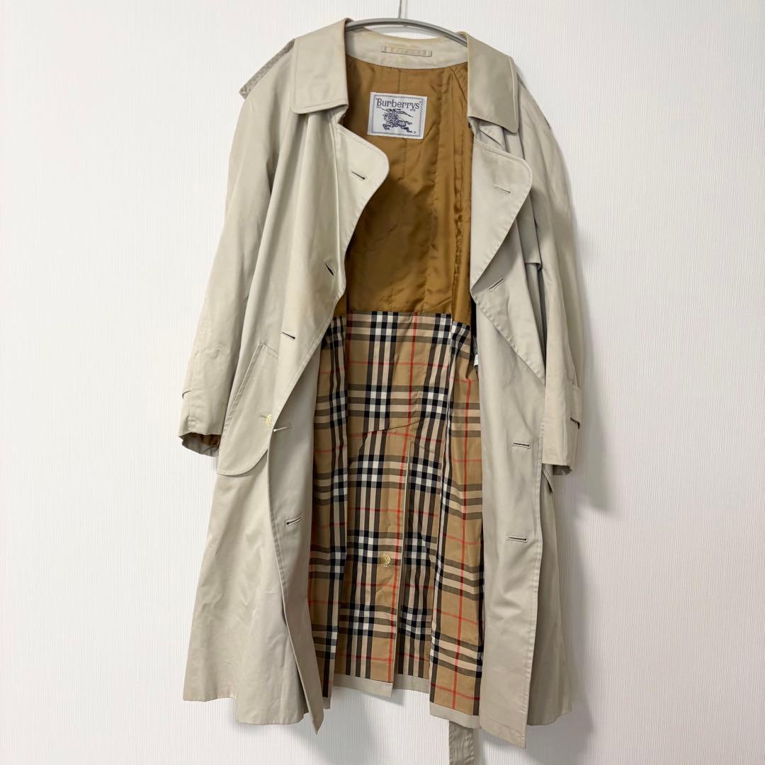 バーバリー　トレンチコート 9 M ダブル ベルト ベージュ Burberrys