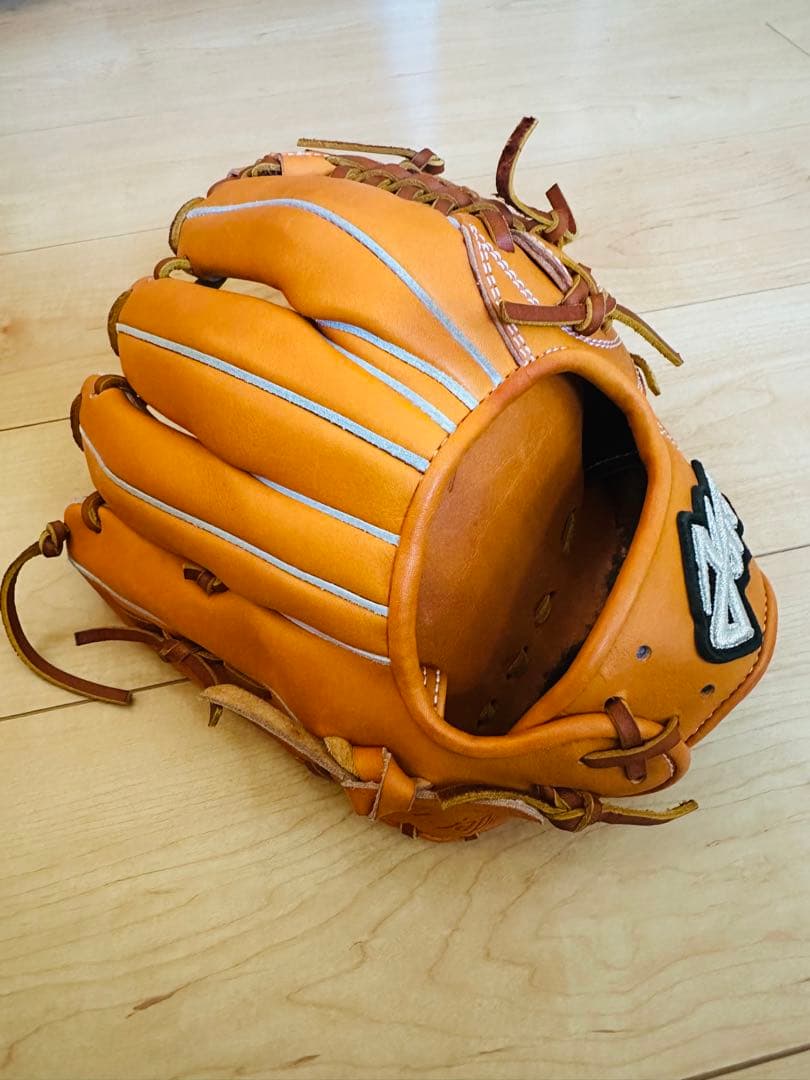 Yell-story オレンジ レザー 硬式野球グローブ