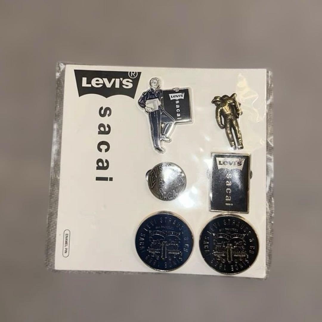 新品 sacai Levi’s pins サカイ リーバイス ピンズ シルバー