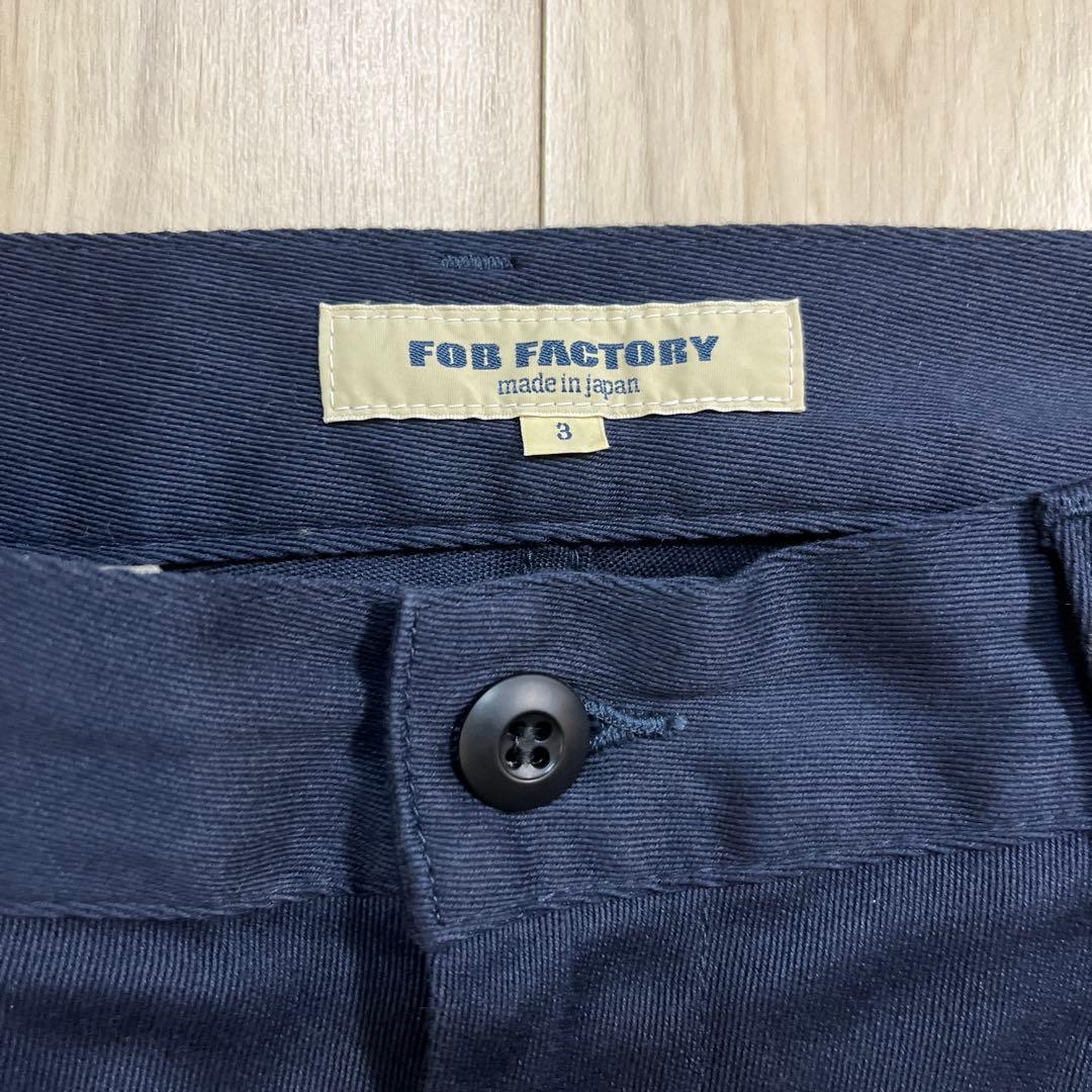 FOBファクトリー クラシックトラウザー ネイビー L 日本製