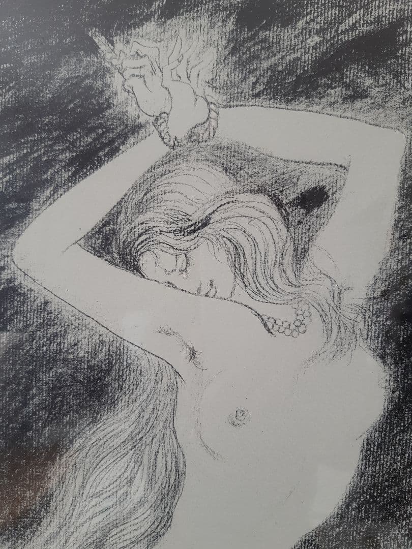 古沢岩美 【アンドロメダ 】リトグラフ E.A ギリシャ神話 額装 希少