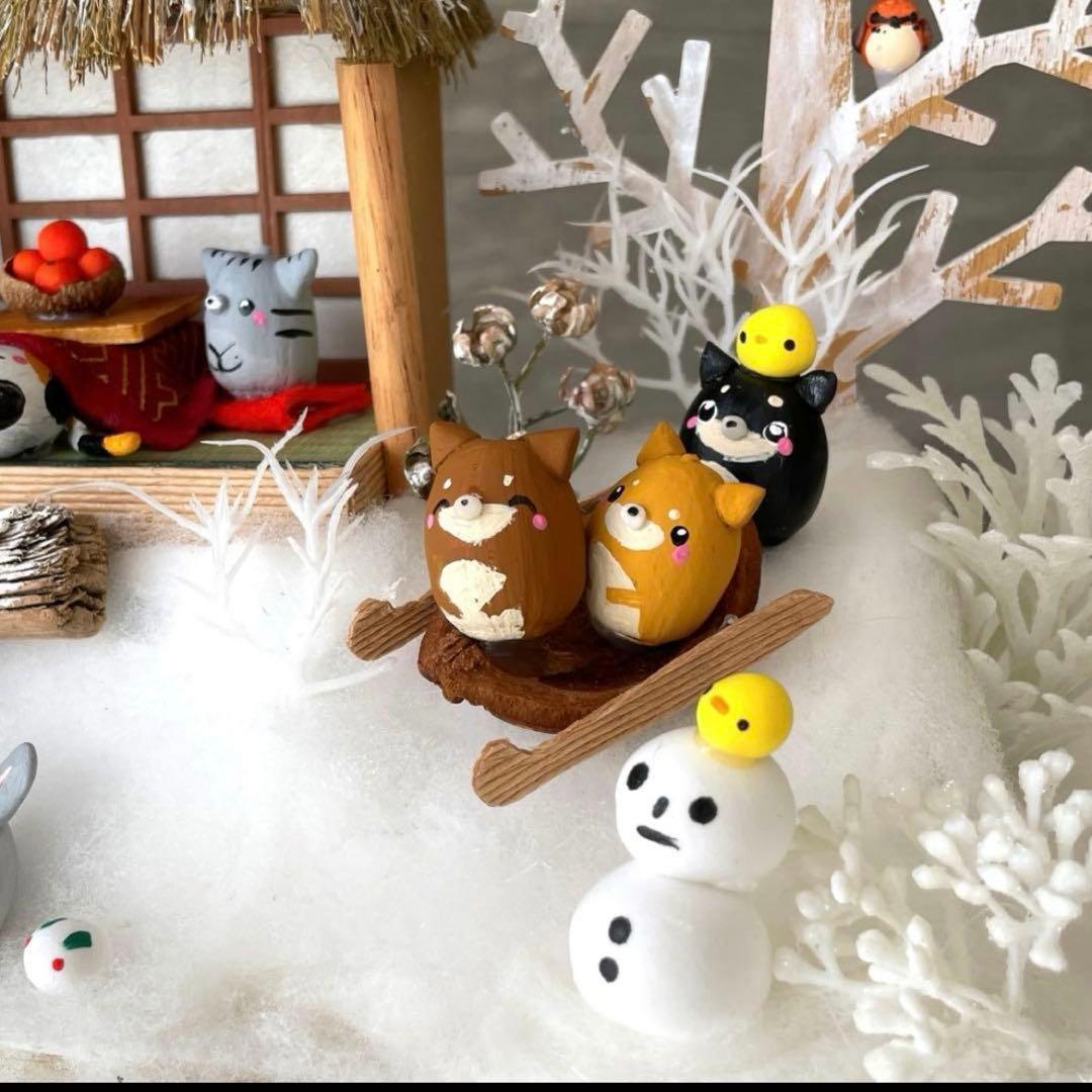 どんぐりアート　マシュマロページ　七福神のオブジェ