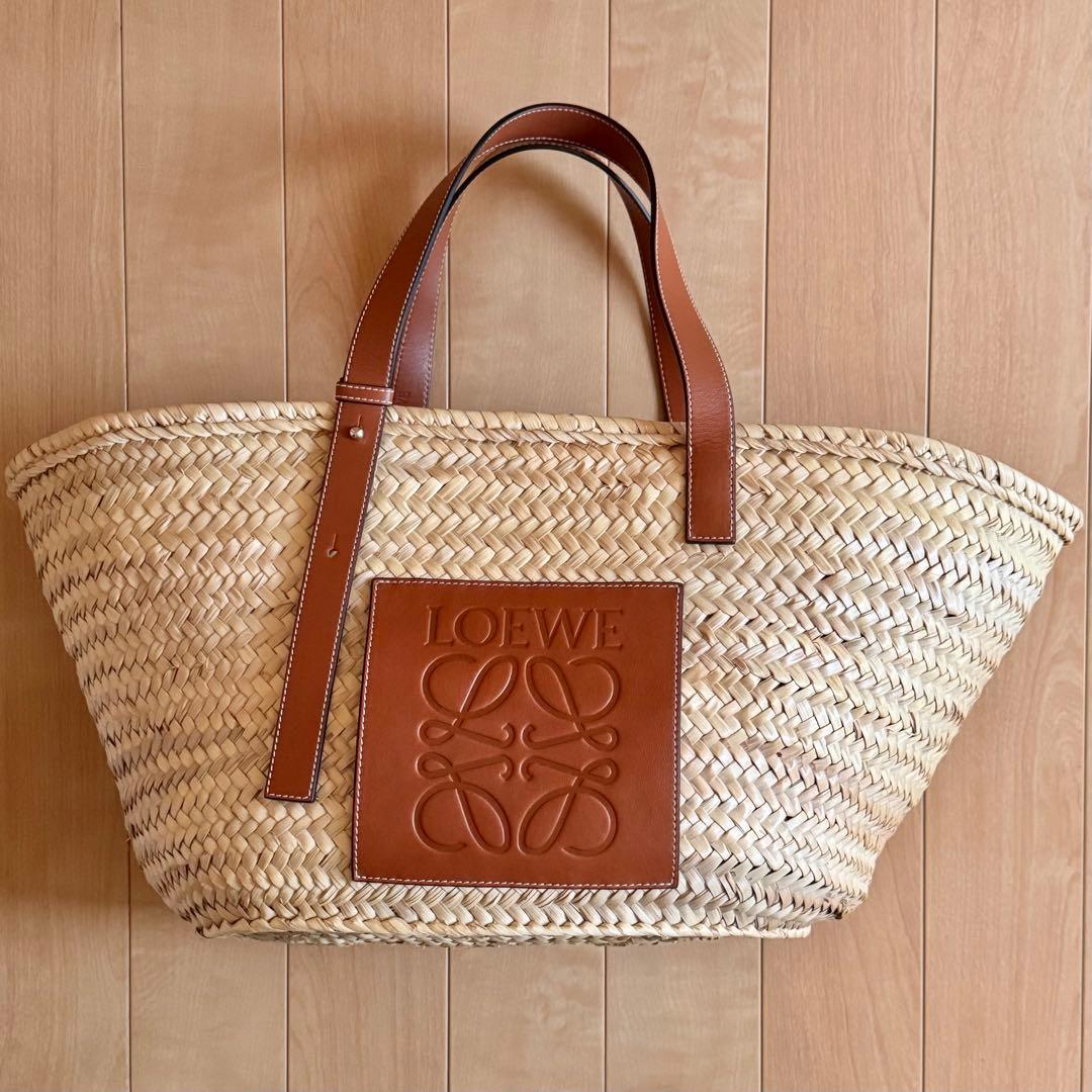 LOEWEロエベ バスケット かごバッグ ナチュラル/ブラウン 保存袋