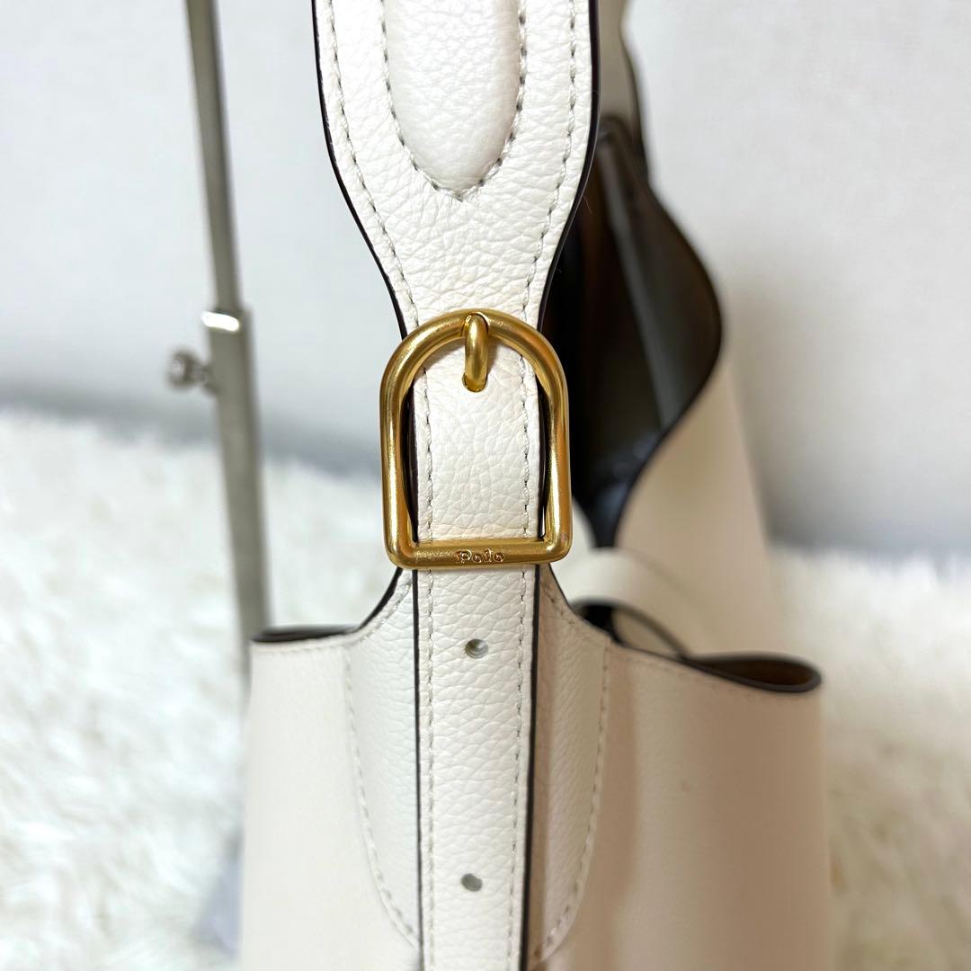 未使用級✨ポロラルフローレン Polo IDレザーラージショルダーバッグ