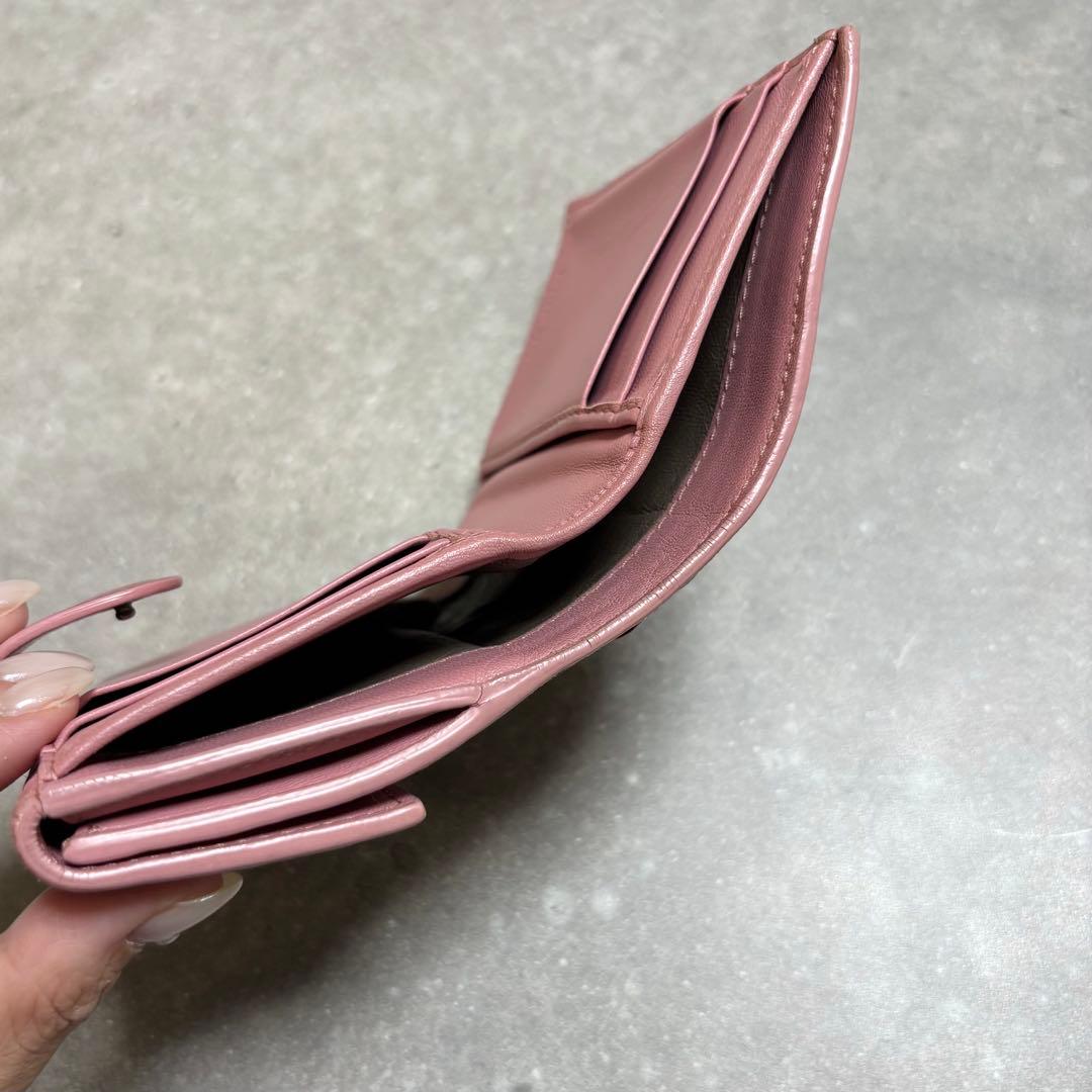 ボッテガ　ピンク イントレチャート 二つ折り財布