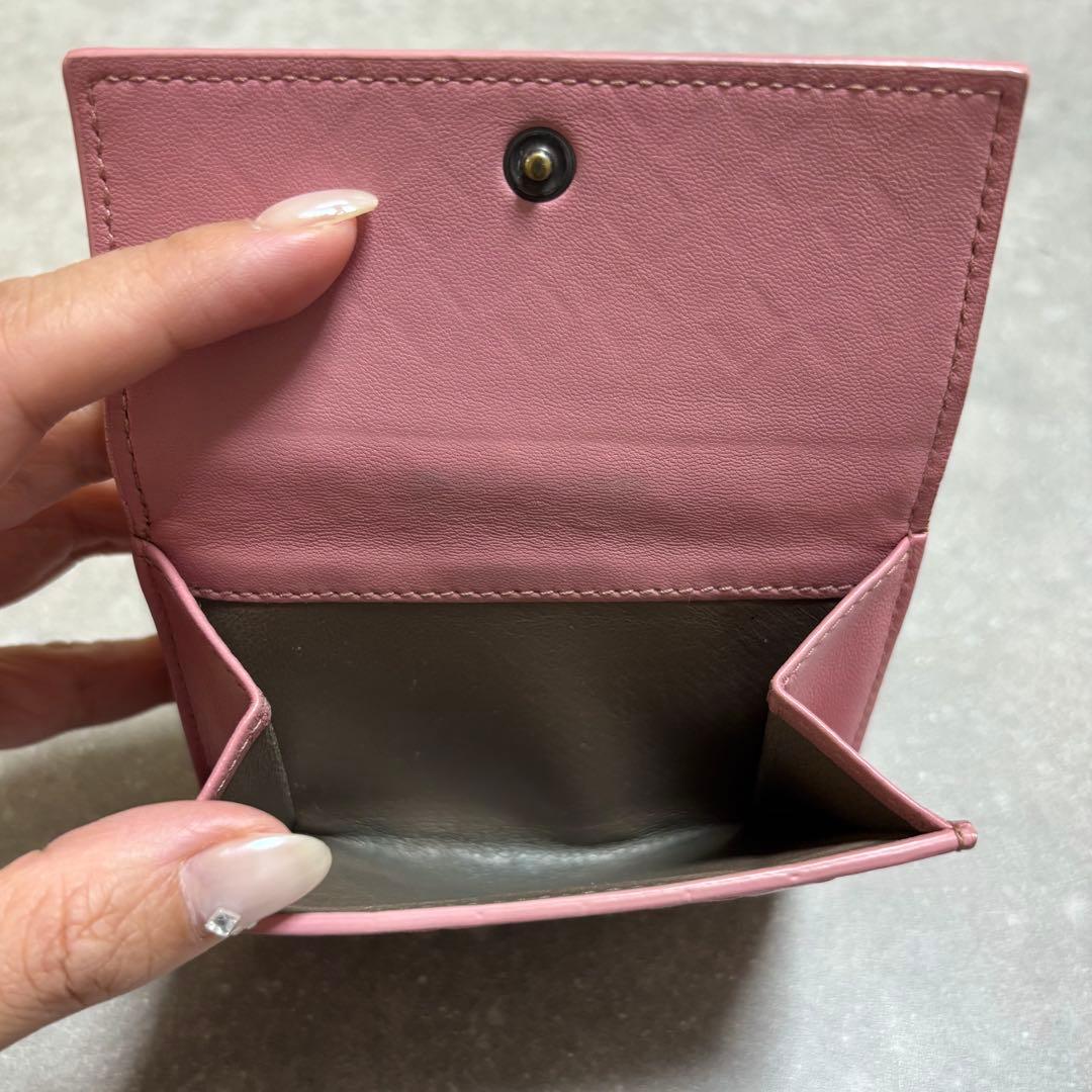 ボッテガ　ピンク イントレチャート 二つ折り財布