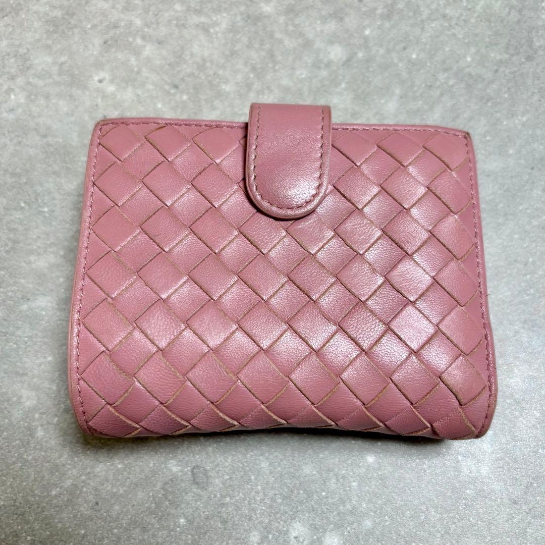 ボッテガ　ピンク イントレチャート 二つ折り財布