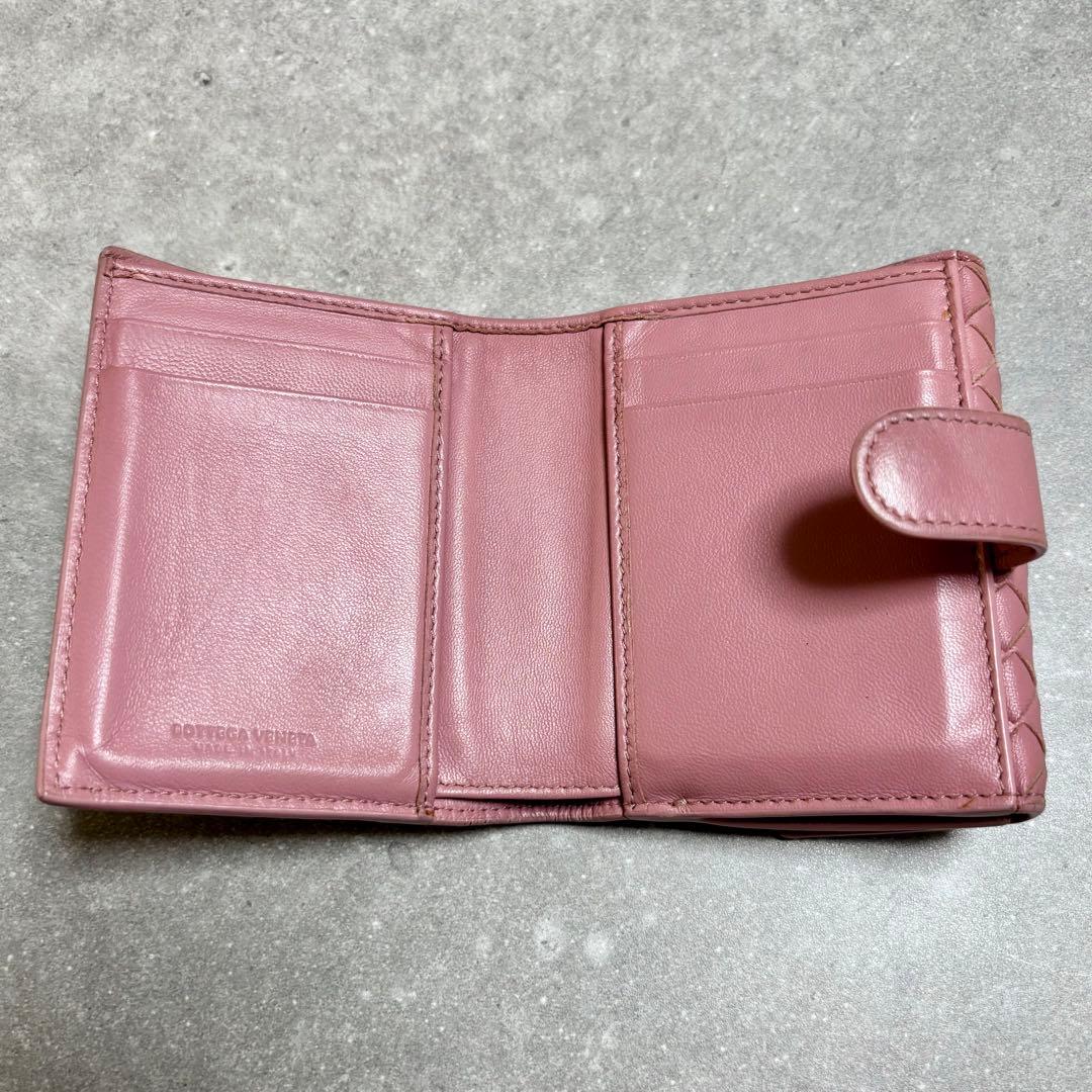 ボッテガ　ピンク イントレチャート 二つ折り財布