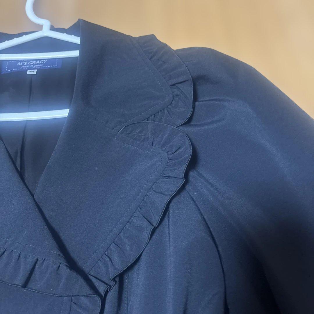 M'S GRACY 黒 ロングコート 44美品。