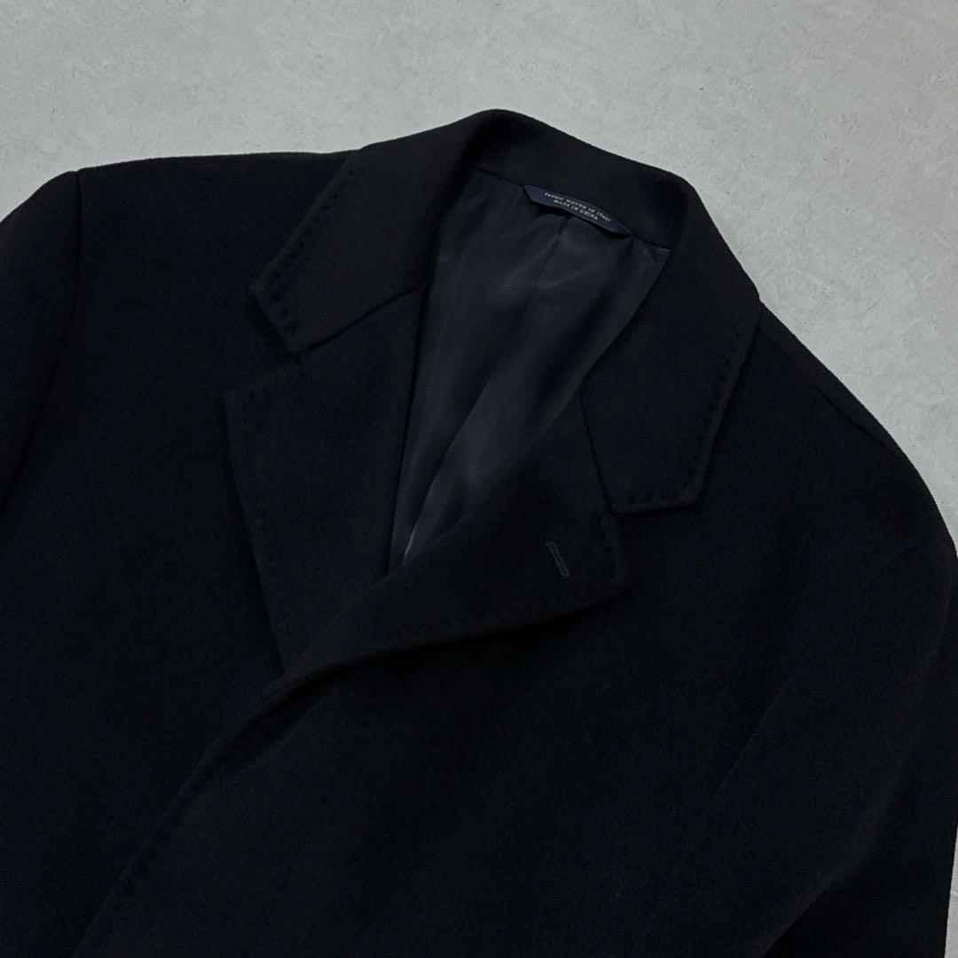 希少 美品 ブルックスブラザーズ ロロピアーナ チェスターコート ブラック