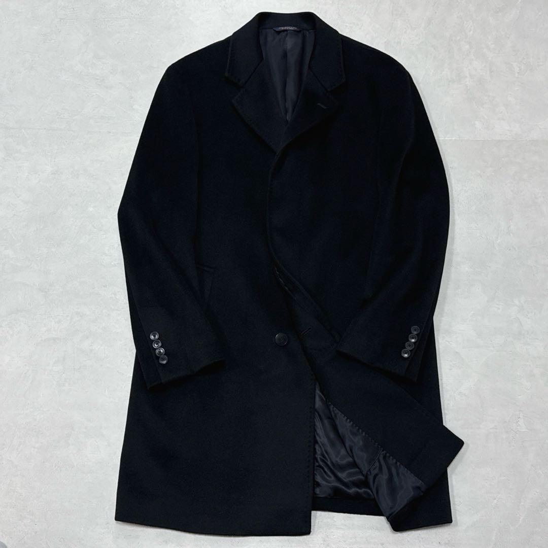 希少 美品 ブルックスブラザーズ ロロピアーナ チェスターコート ブラック